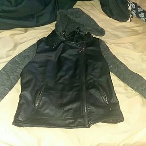 A cute black leather jacket
